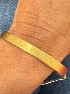 Sigma Kappa Gold Cuff Bracelet, NWT